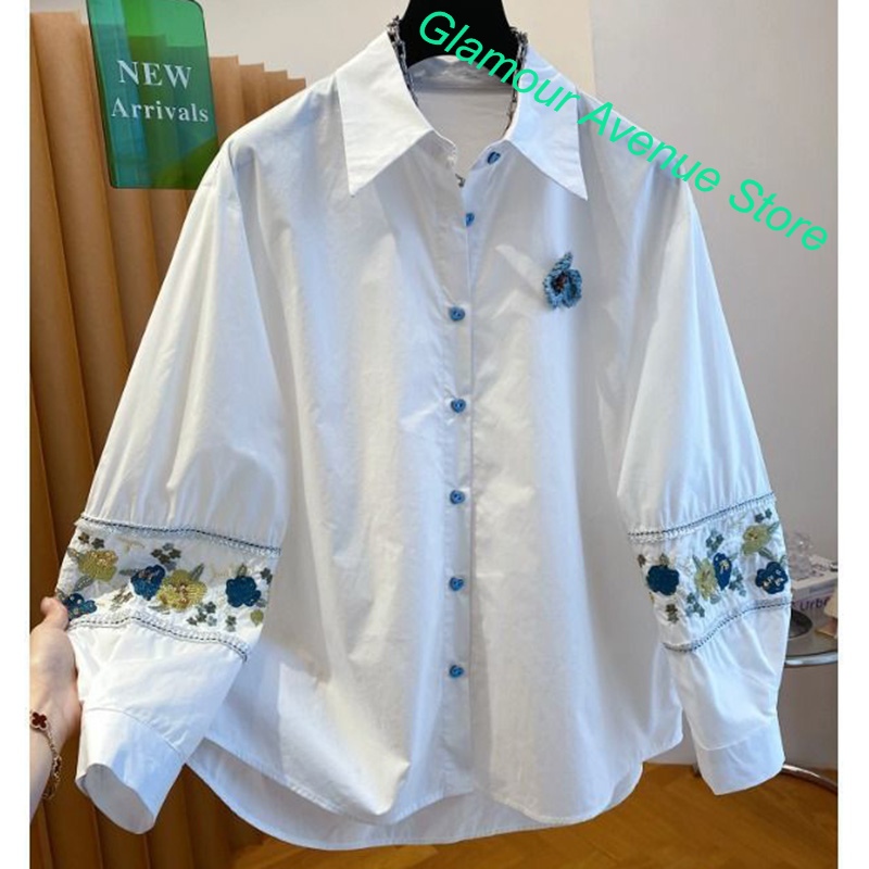 Good Floral & Wedding Decor Supply Photos - French luxury high-grade white embroidered shirt
