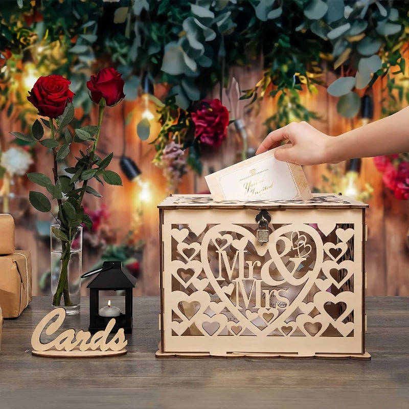 Wedding Card Box - DIY Wooden Mr. & Mrs. Wedding