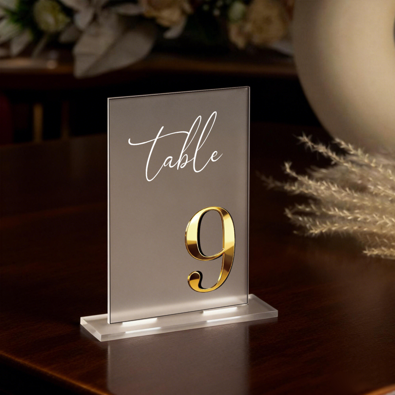 Acrylic Table Number Wedding T - đánh giá và giá Table Number Gold