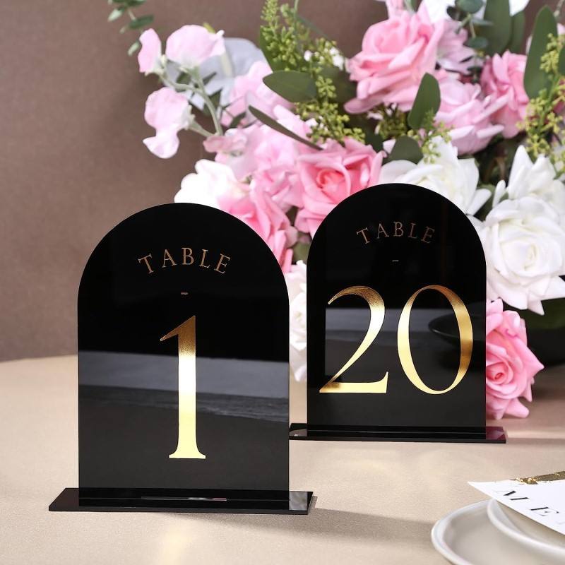 Arched Acrylic Table Numbers W - đánh giá và giá Table Number Gold
