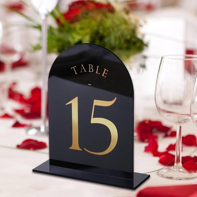 Arched Acrylic Table Numbers W - đánh giá và giá Table Number Gold
