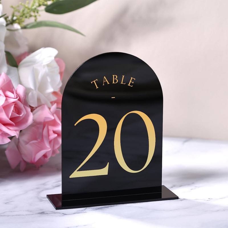 Arched Acrylic Table Numbers W - đánh giá và giá Table Number Gold