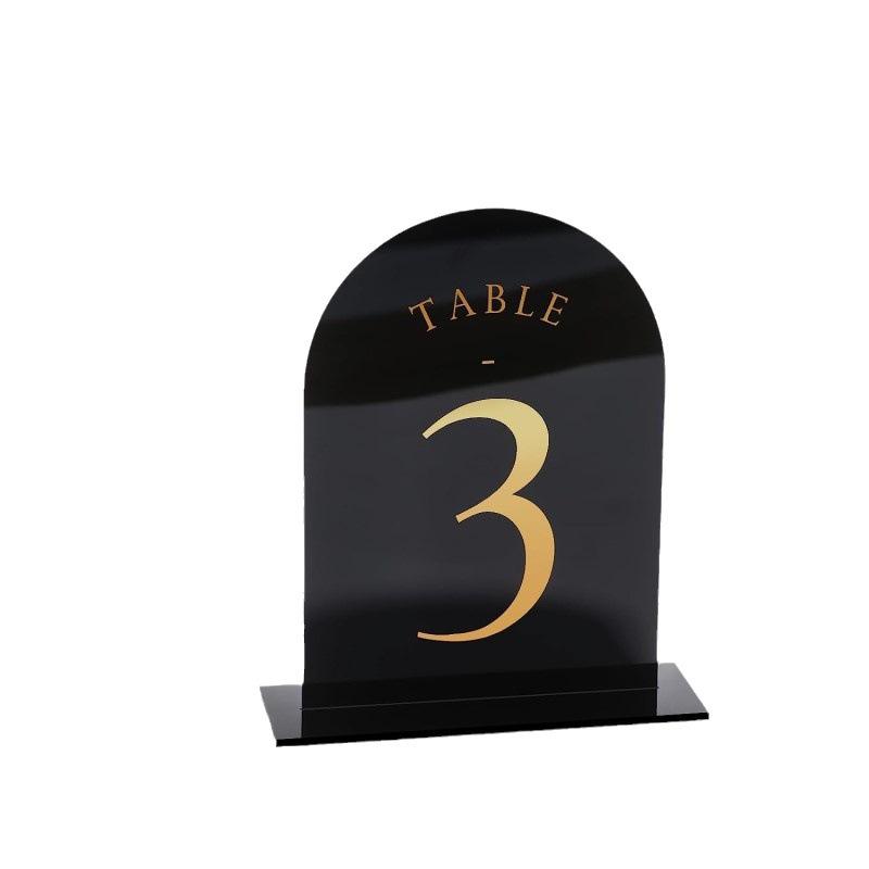 Arched Acrylic Table Numbers W - đánh giá và giá Table Number Gold