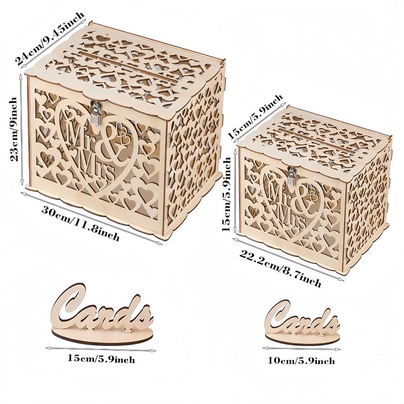 DIY Wooden Mr. & Mrs. Wedding  - đánh giá và giá Wedding Card Box