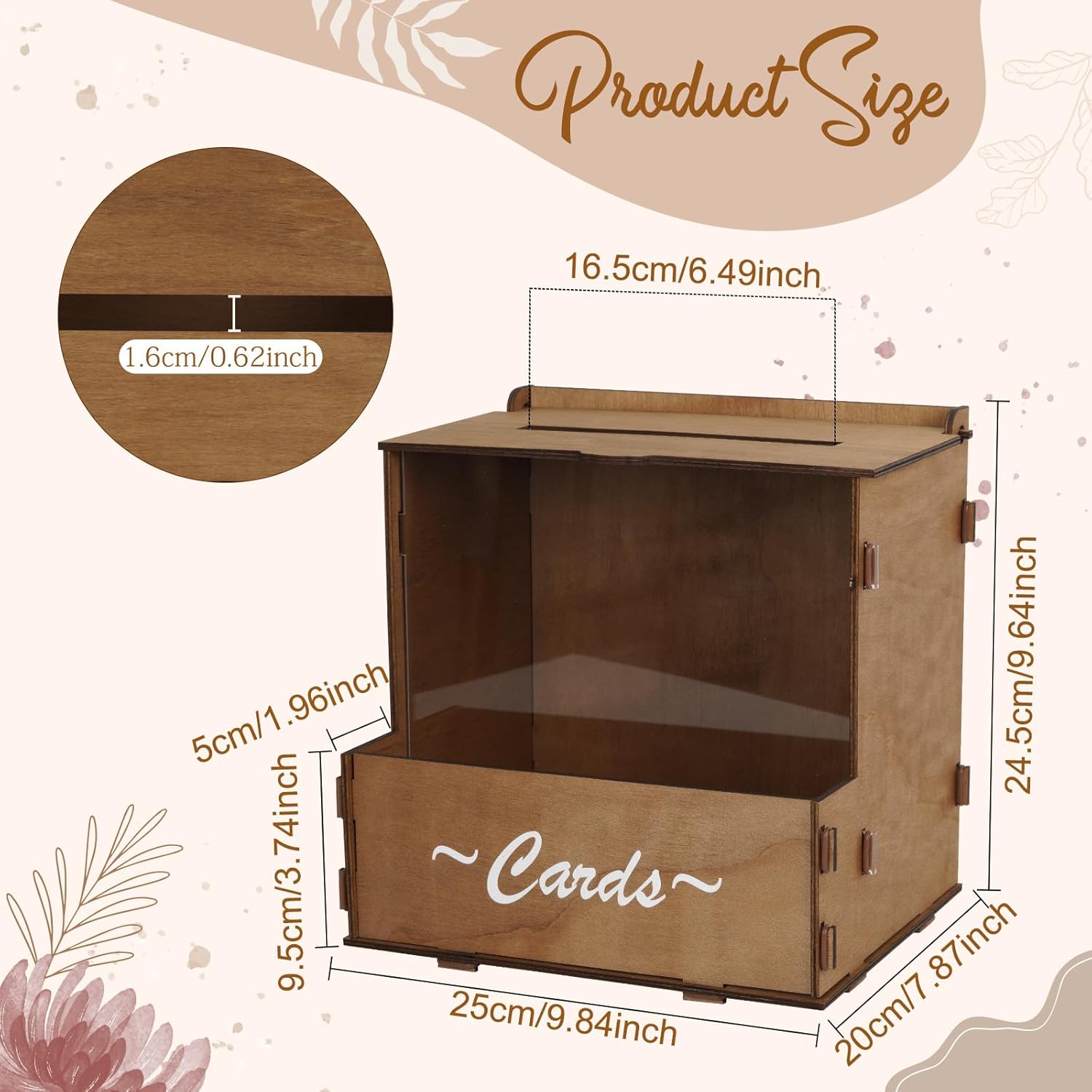 Wood Wedding Card Box with Flo - đánh giá và giá Wedding Card Box